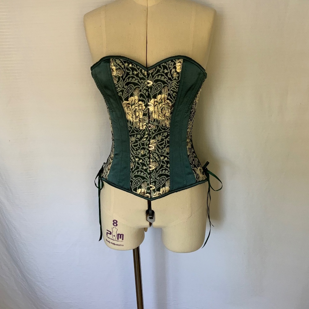 Renaissance Corset size 22 Green Brocade